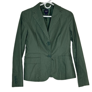 Gap Women's Green Blazer Jacket size 4 business casual office suit fully lined